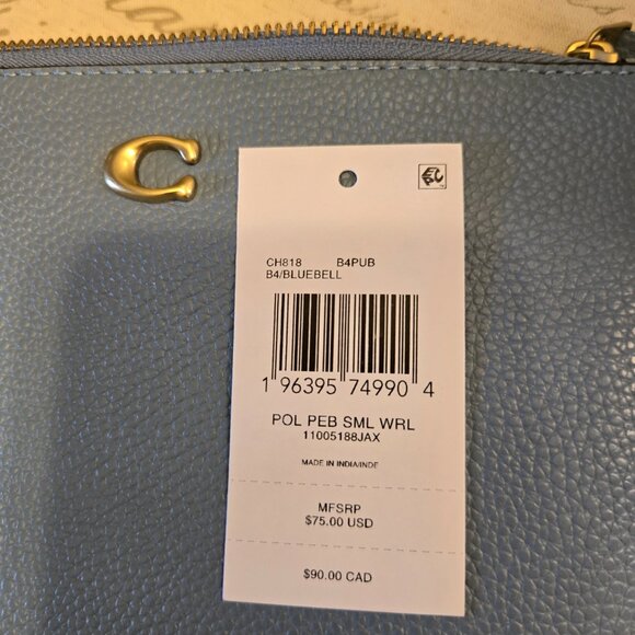 Coach NWT Bluebell Small Wristlet - Picture 3 of 8